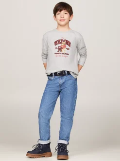 T-Shirty I Koszulki Polo*Tommy Hilfiger T-shirt Z Długim Rękawem I Logo LIGHT GREY HEATHER