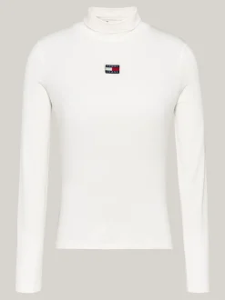 T-Shirty*Tommy Hilfiger T-shirt Z Długim Rękawem I Naszywką Tommy ANCIENT WHITE