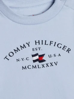 Dziewczynki|Chłopcy*Tommy Hilfiger T-shirt Z Długim Rękawem I Okrągłym Dekoltem BREEZY BLUE
