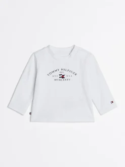 Dziewczynki|Chłopcy*Tommy Hilfiger T-shirt Z Długim Rękawem I Okrągłym Dekoltem WHITE