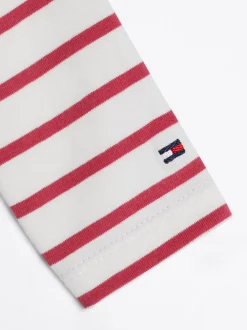 Dziewczynki|Chłopcy*Tommy Hilfiger T-shirt Z Długim Rękawem W Paski Z Falbankami HERITAGE PINK STRIPE