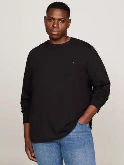 T-Shirty*Tommy Hilfiger T-shirt Z Długim Rękawem Z Kolekcji Plus BLACK