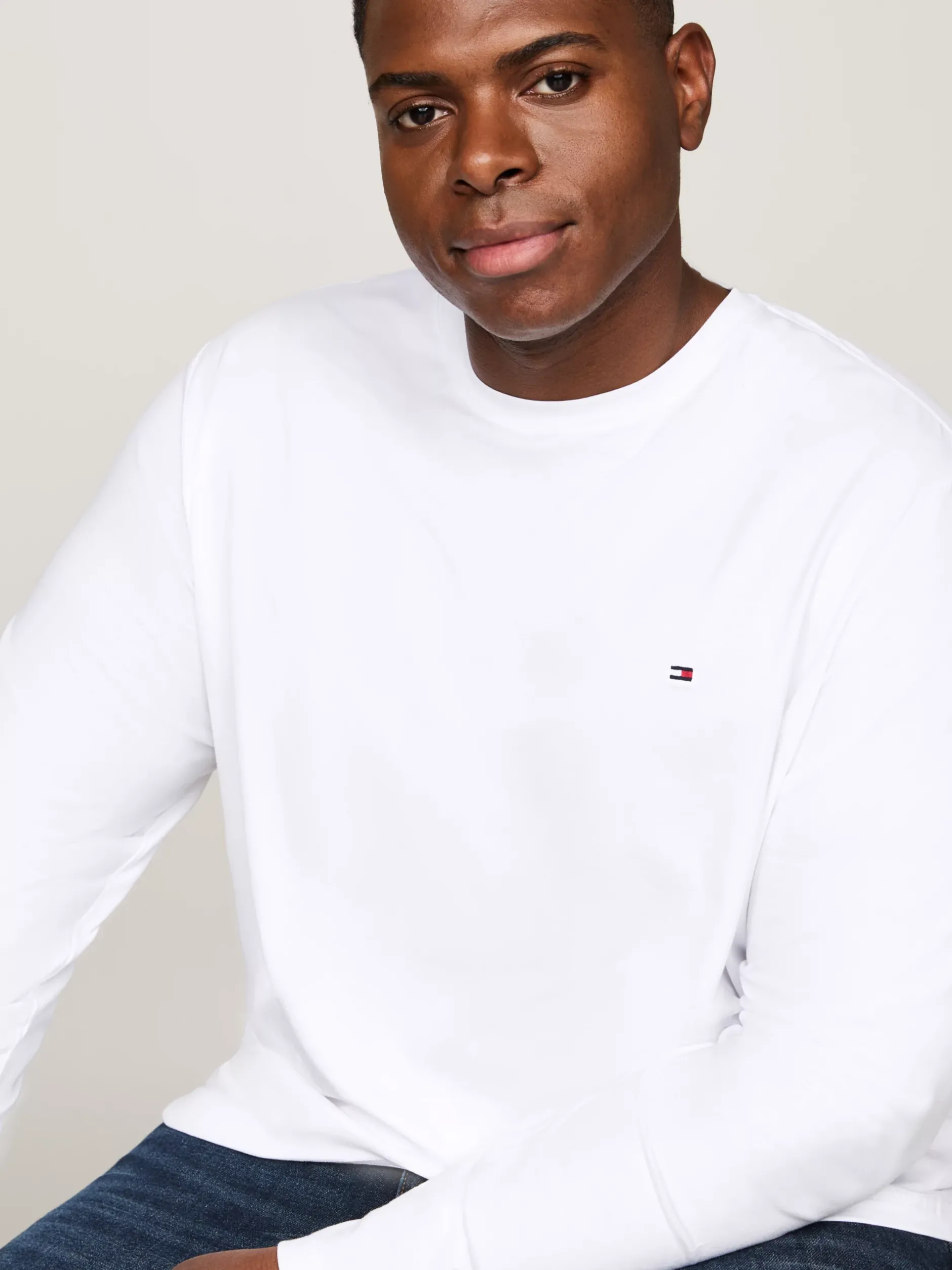 T-Shirty*Tommy Hilfiger T-shirt Z Długim Rękawem Z Kolekcji Plus WHITE