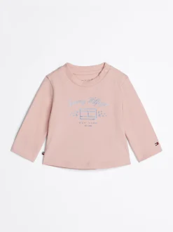 Dziewczynki|Chłopcy*Tommy Hilfiger T-shirt Z Długim Rękawem Z Metalicznym Logo SOFT ROSE