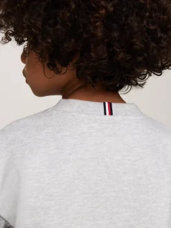 T-Shirty I Koszulki Polo*Tommy Hilfiger T-shirt Z Dwuczęściowym Logo GREYS HEATHER MIX