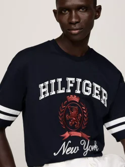 T-Shirty*Tommy Hilfiger T-shirt Z Emblematem I Dużym Logo DESERT SKY