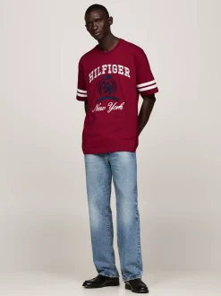 T-Shirty*Tommy Hilfiger T-shirt Z Emblematem I Dużym Logo ROUGE