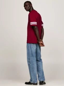 T-Shirty*Tommy Hilfiger T-shirt Z Emblematem I Dużym Logo ROUGE