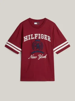 T-Shirty*Tommy Hilfiger T-shirt Z Emblematem I Dużym Logo ROUGE