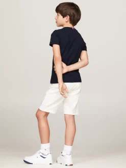 T-Shirty I Koszulki Polo*Tommy Hilfiger T-shirt Z Flokowanym Logo Hilfiger DESERT SKY