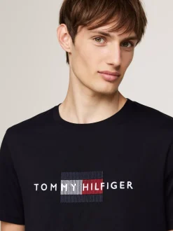 T-Shirty*Tommy Hilfiger T-shirt Z Haftem Z Flagą Hilfiger DESERT SKY