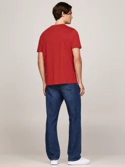 T-Shirty*Tommy Hilfiger T-shirt Z Haftem Z Flagą Hilfiger DARK MAGMA