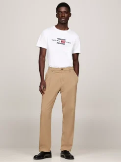 T-Shirty*Tommy Hilfiger T-shirt Z Haftem Z Flagą Hilfiger WHITE