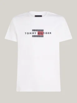 T-Shirty*Tommy Hilfiger T-shirt Z Haftem Z Flagą Hilfiger WHITE