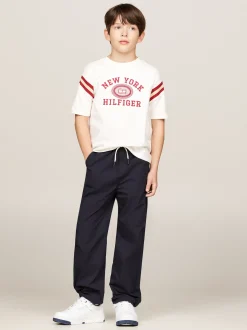 T-Shirty I Koszulki Polo*Tommy Hilfiger T-shirt Z Haftem Z Logo Hilfiger ANCIENT WHITE