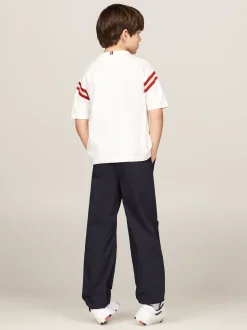 T-Shirty I Koszulki Polo*Tommy Hilfiger T-shirt Z Haftem Z Logo Hilfiger ANCIENT WHITE