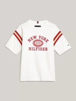 T-Shirty I Koszulki Polo*Tommy Hilfiger T-shirt Z Haftem Z Logo Hilfiger ANCIENT WHITE