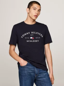 T-Shirty*Tommy Hilfiger T-shirt Z Haftowanym Logo DESERT SKY