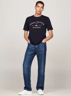 T-Shirty*Tommy Hilfiger T-shirt Z Haftowanym Logo DESERT SKY
