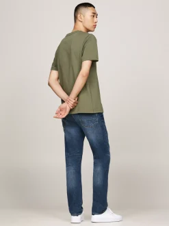 T-Shirty*Tommy Hilfiger T-shirt Z Haftowanym Logo BATTLE GREEN