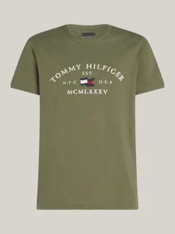 T-Shirty*Tommy Hilfiger T-shirt Z Haftowanym Logo BATTLE GREEN