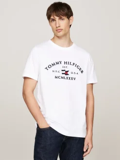 T-Shirty*Tommy Hilfiger T-shirt Z Haftowanym Logo WHITE