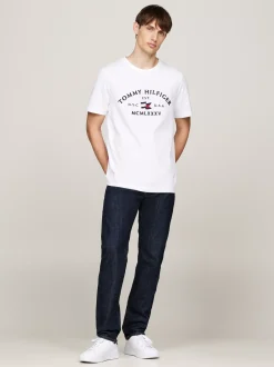 T-Shirty*Tommy Hilfiger T-shirt Z Haftowanym Logo WHITE