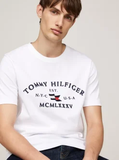 T-Shirty*Tommy Hilfiger T-shirt Z Haftowanym Logo WHITE