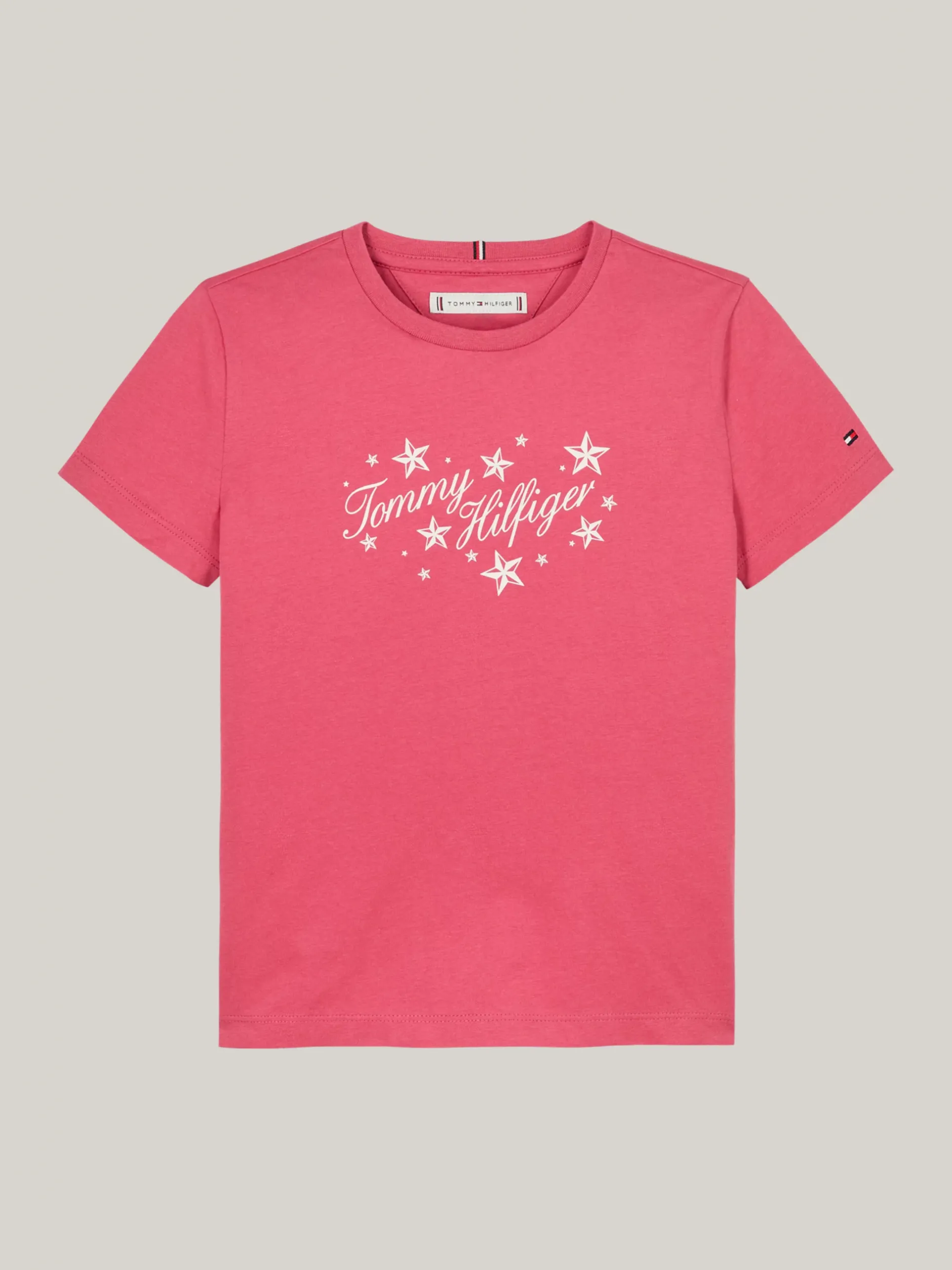 Topy I T-Shirty*Tommy Hilfiger T-shirt Z Kaligrafowanym Logo Tommy HERITAGE PINK