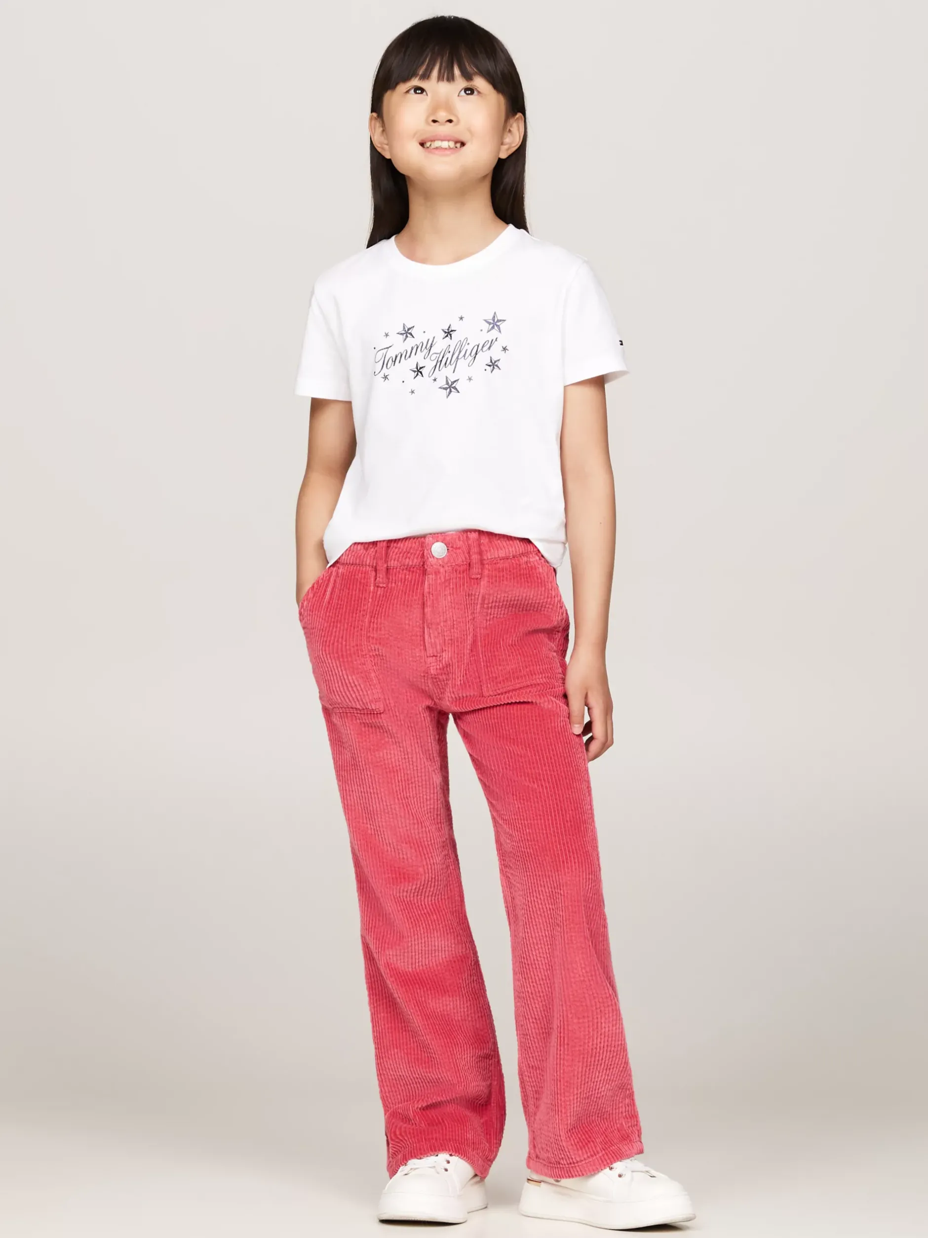 Topy I T-Shirty*Tommy Hilfiger T-shirt Z Kaligrafowanym Logo Tommy WHITE