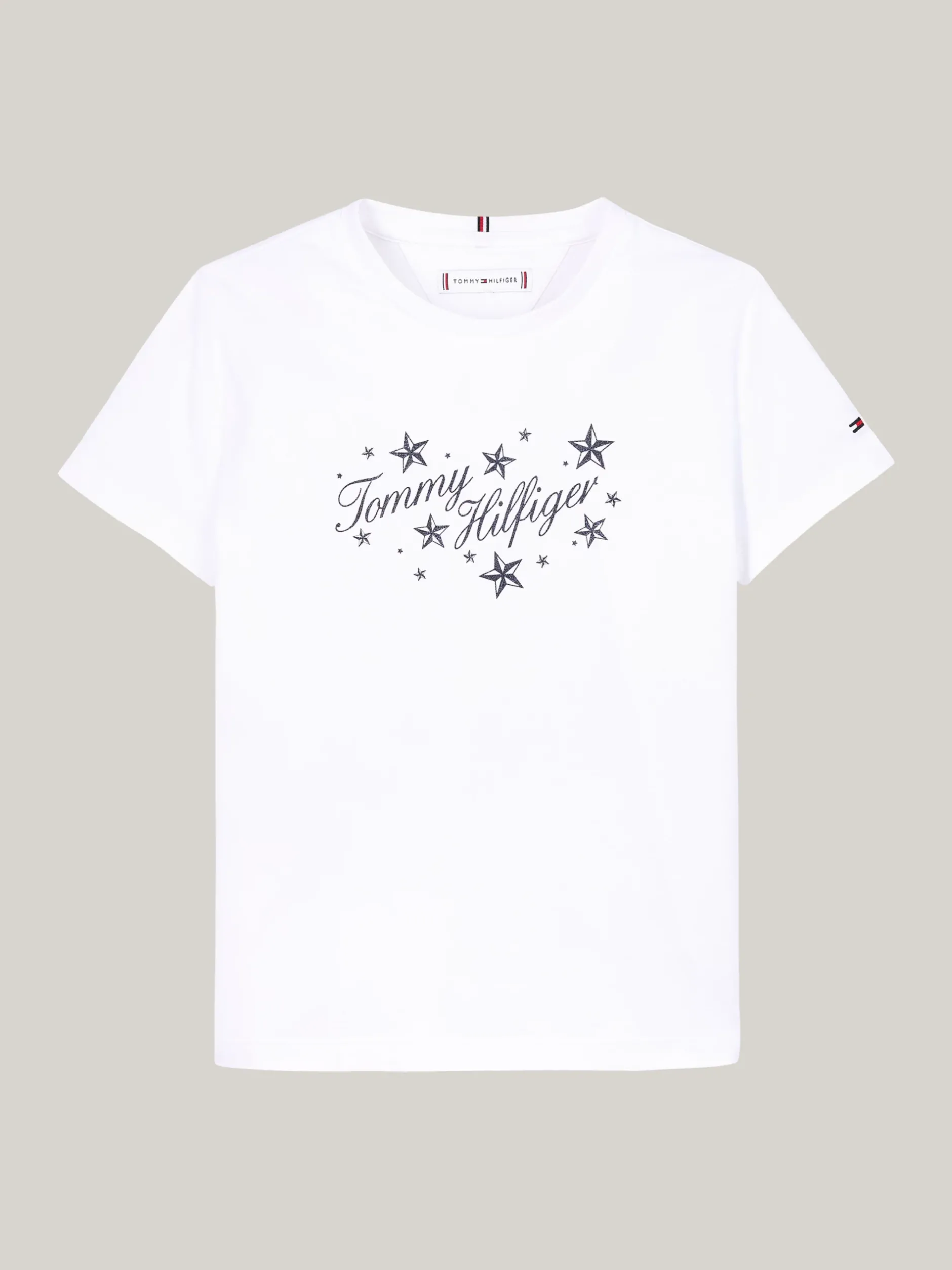 Topy I T-Shirty*Tommy Hilfiger T-shirt Z Kaligrafowanym Logo Tommy WHITE