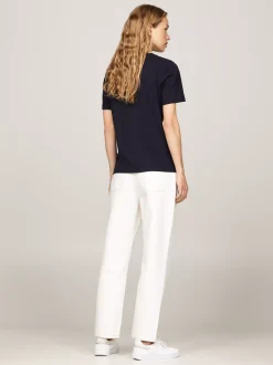 T-Shirty*Tommy Hilfiger T-shirt Z Kaligrafowanym Logo NOS DESERT SKY