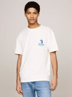 T-Shirty*Tommy Hilfiger T-shirt Z Kolekcji Plus Z Nadrukiem Z Tyłu ANCIENT WHITE