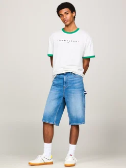 T-Shirty*Tommy Hilfiger T-shirt Z Kontrastowym Wykończeniem I Logo ANCIENT WHITE