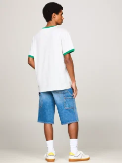 T-Shirty*Tommy Hilfiger T-shirt Z Kontrastowym Wykończeniem I Logo ANCIENT WHITE
