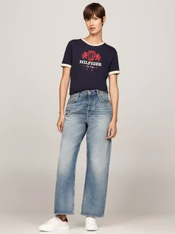 T-Shirty*Tommy Hilfiger T-shirt Z Kontrastowym Wykończeniem DESERT SKY