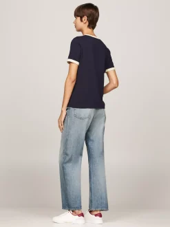 T-Shirty*Tommy Hilfiger T-shirt Z Kontrastowym Wykończeniem DESERT SKY