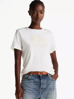 T-Shirty*Tommy Hilfiger T-shirt Z Kontrastowym Wykończeniem ANCIENT WHITE