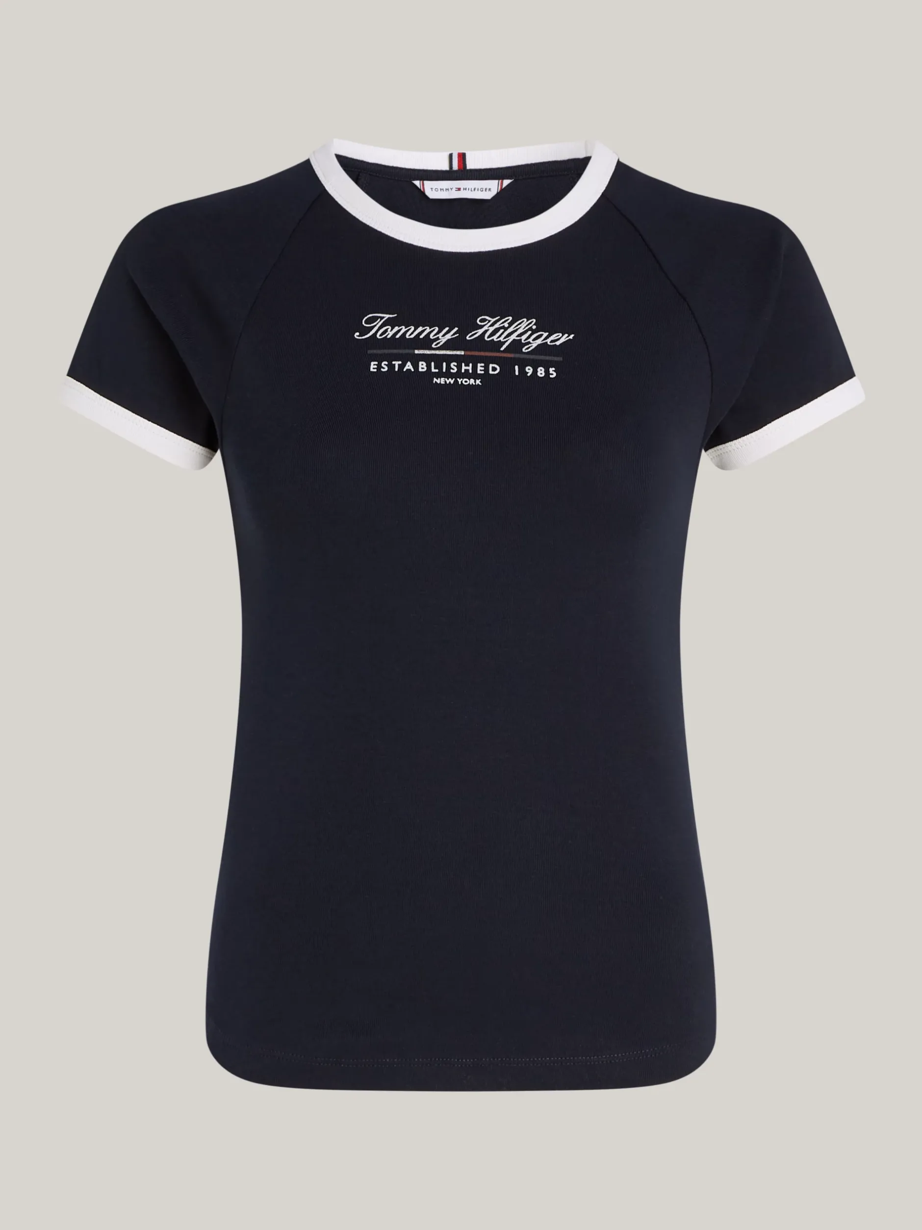 T-Shirty*Tommy Hilfiger T-shirt Z Kontrastowym Wykończeniem I Logo DESERT SKY