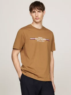 T-Shirty*Tommy Hilfiger T-shirt Z Logo COUNTRY BROWN