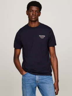 T-Shirty*Tommy Hilfiger T-shirt Z Logo Global Stripe DESERT SKY