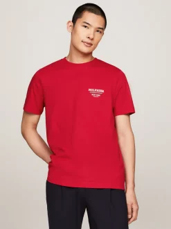 T-Shirty*Tommy Hilfiger T-shirt Z Logo Global Stripe PRIMARY RED