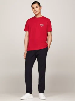T-Shirty*Tommy Hilfiger T-shirt Z Logo Global Stripe PRIMARY RED