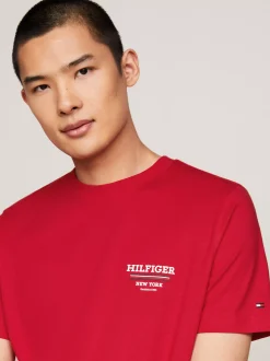 T-Shirty*Tommy Hilfiger T-shirt Z Logo Global Stripe PRIMARY RED