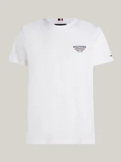 T-Shirty*Tommy Hilfiger T-shirt Z Logo Global Stripe WHITE