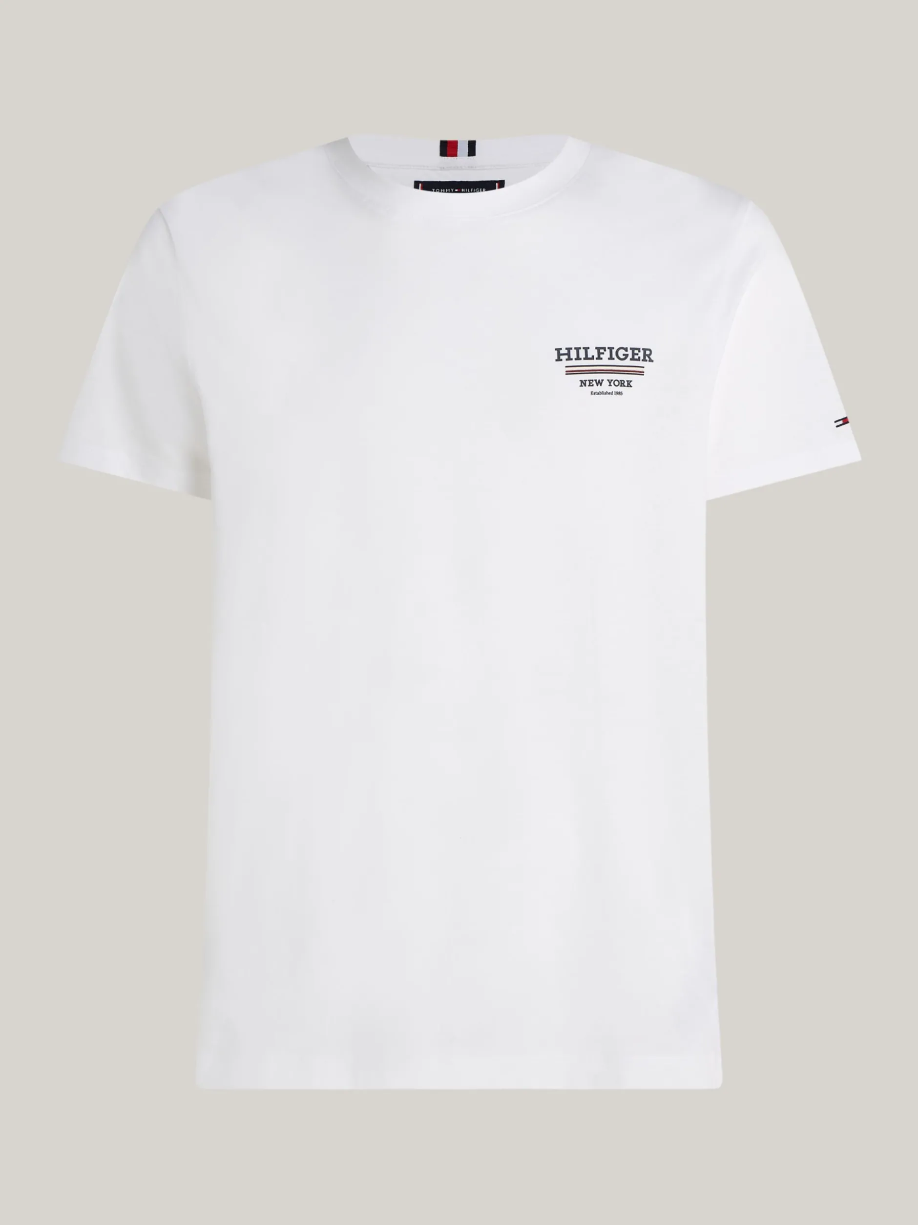 T-Shirty*Tommy Hilfiger T-shirt Z Logo Global Stripe WHITE