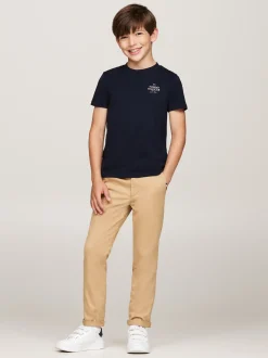 T-Shirty I Koszulki Polo*Tommy Hilfiger T-shirt Z Logo Hilfiger I Okrągłym Dekoltem DESERT SKY