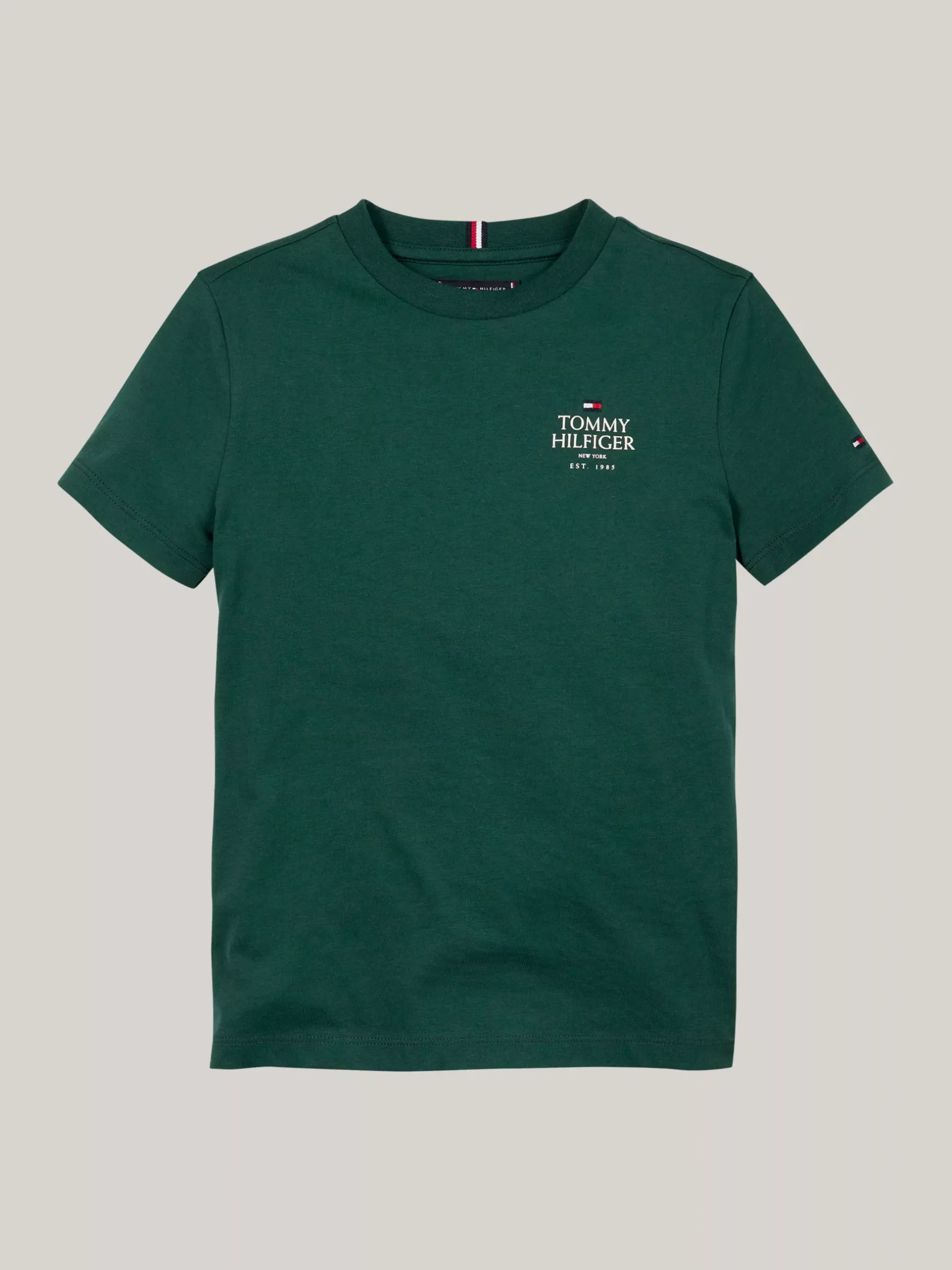 T-Shirty I Koszulki Polo*Tommy Hilfiger T-shirt Z Logo Hilfiger I Okrągłym Dekoltem ORNAMENTAL GREEN