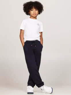 T-Shirty I Koszulki Polo*Tommy Hilfiger T-shirt Z Logo Hilfiger I Okrągłym Dekoltem WHITE