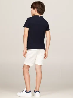 T-Shirty I Koszulki Polo*Tommy Hilfiger T-shirt Z Logo Hilfiger Wykonanym Czcionką Monotypową DESERT SKY